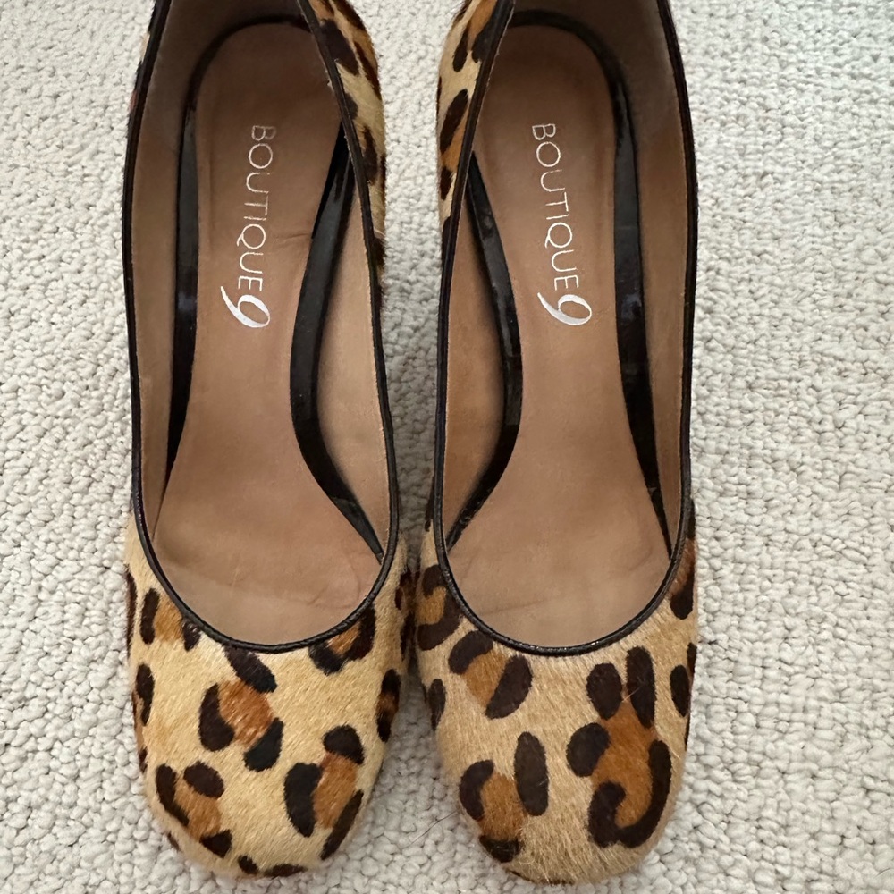 Boutique 9 Brown and Black Animal Print Heels